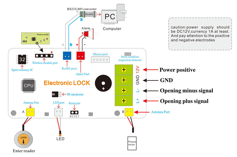 Burglar RFID Lock Wiring Diagram