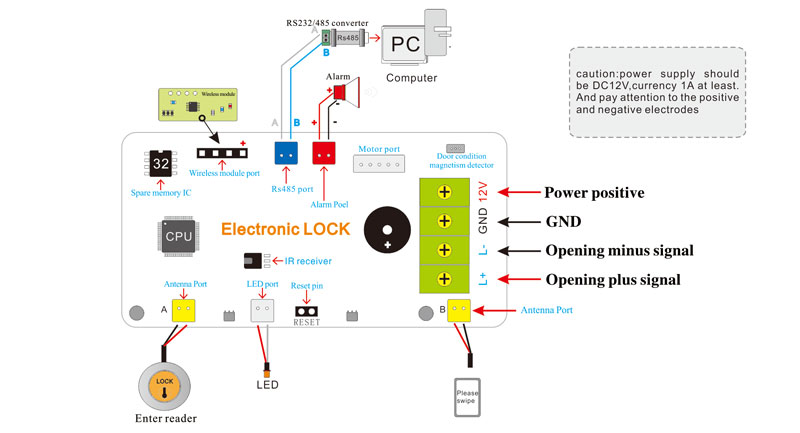 Electric Lock Wiring Connection Diagram